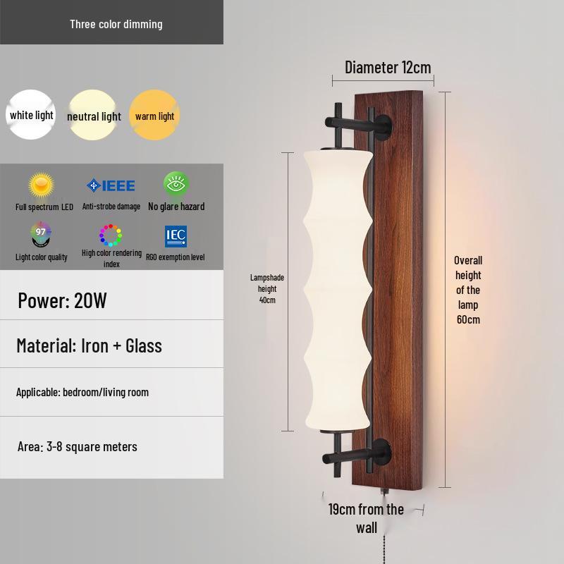 

Retro Bamboo Wall Lamp for Living Room, Bedroom, and Corridor Three Colors