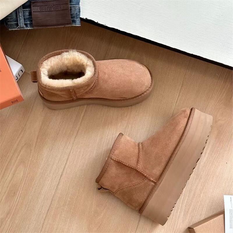 

Women s Sheepskin Lined Platform Snow Boots 35