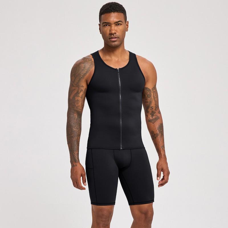 Mens Compression Fitness Set: Zipper Front