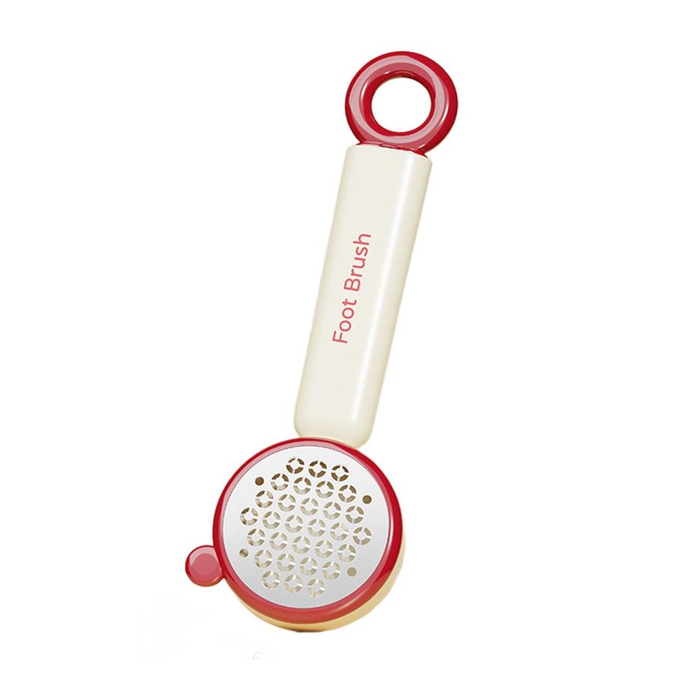 Compact Travel-friendly Foot Rubbing Brush Toe Crevice Brush Foot Grinder Red