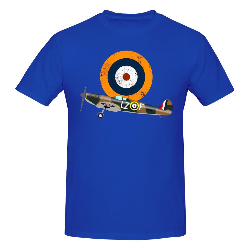 Raf Ww2 Flugzeug Flugzeug Mki V-Ausschnitt T-Shirt Japanischer Stil Faul Helle Farben Hemd