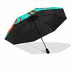 1pc Crab-patterned fabric Automatic Folding Umbrella, Portable & Foldable Design with 8 Ribs, Casual Outdoor Accessory yy250805154
