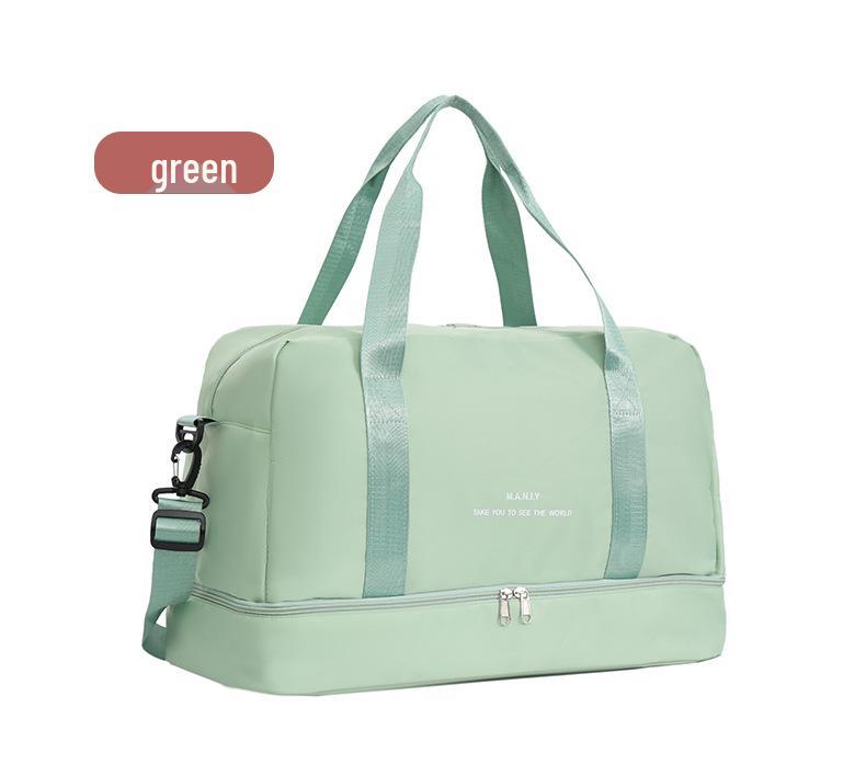 Women's Large Sports and Fitness Bag with Shoe Compartment and Wet/Dry Separation for Yoga, Travel, and Business Trips.