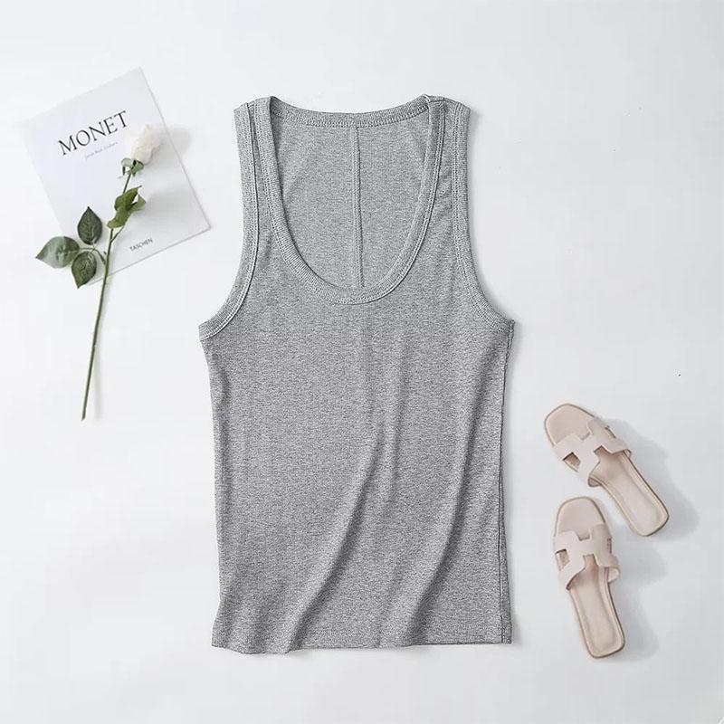 

2025 Весна/Лето Новый продукт Женская прилегающая однотонная майка-топ в рубчик на бретелях в стиле острой девчонки M белый