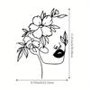 Iron Flower Girl Wall Art, Metal Sculpture for Indoor Outdoor Farmhouse Living Room Office Patio Balcony, Durable Home Decor