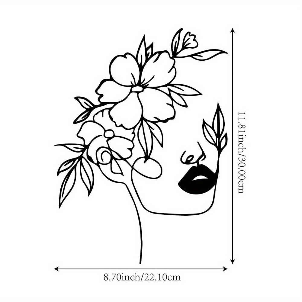 

Iron Flower Girl Wall Art, Metal Sculpture for Indoor Outdoor Farmhouse Living Room Office Patio Balcony, Durable Home Decor 12in