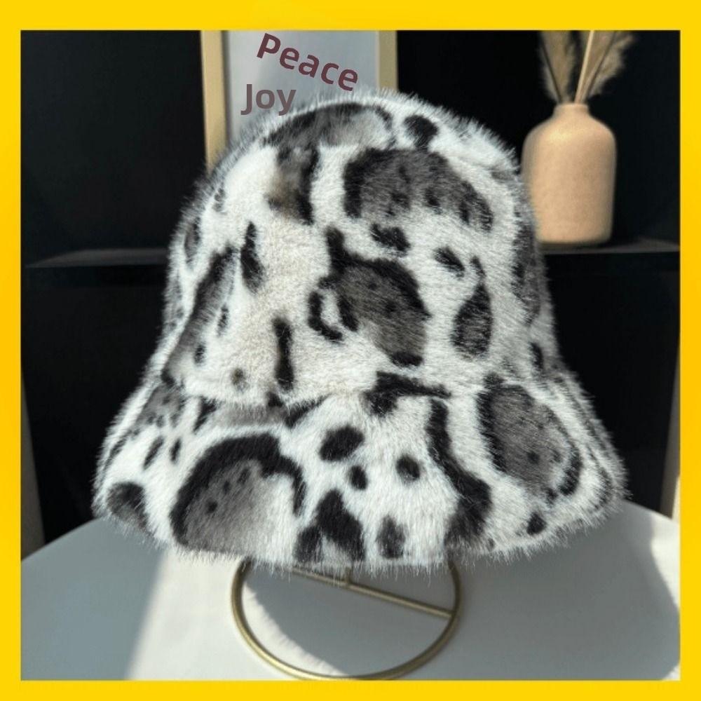 Retro Leopard Print Fisherman's Hat Leopard Print Autumn Winter Warm Hat  for Daily Wear