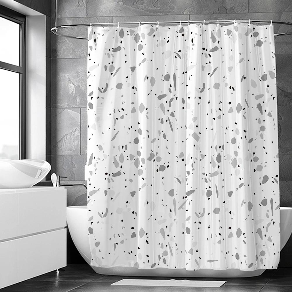 Terrazzo Pattern Shower Curtain: Modern, Geometric Bathroom Decor for Stylish, Contemporary Ambiance and Unique Charm