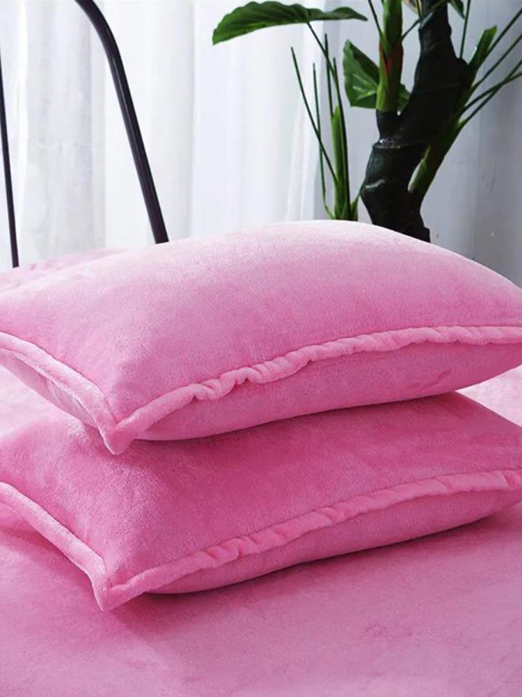 Flannel pillowcase, 48x74cm, solid color, autumn and winter, flannel, warm, plus, velvet pillowcase, large bed