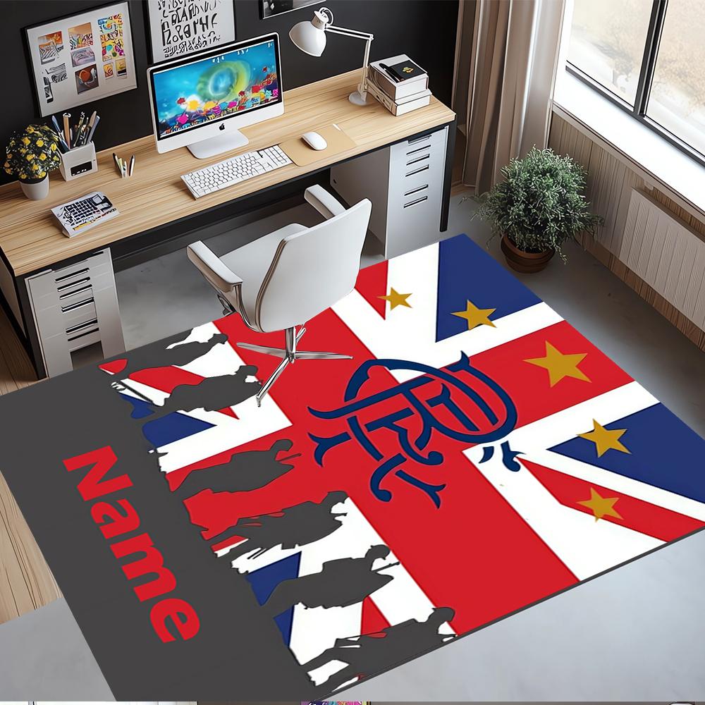 Custom Name Rangers F.C Printed Carpet,Rug for Office Chair Living Room Bedroom Kitchen Room Decor Gifts.