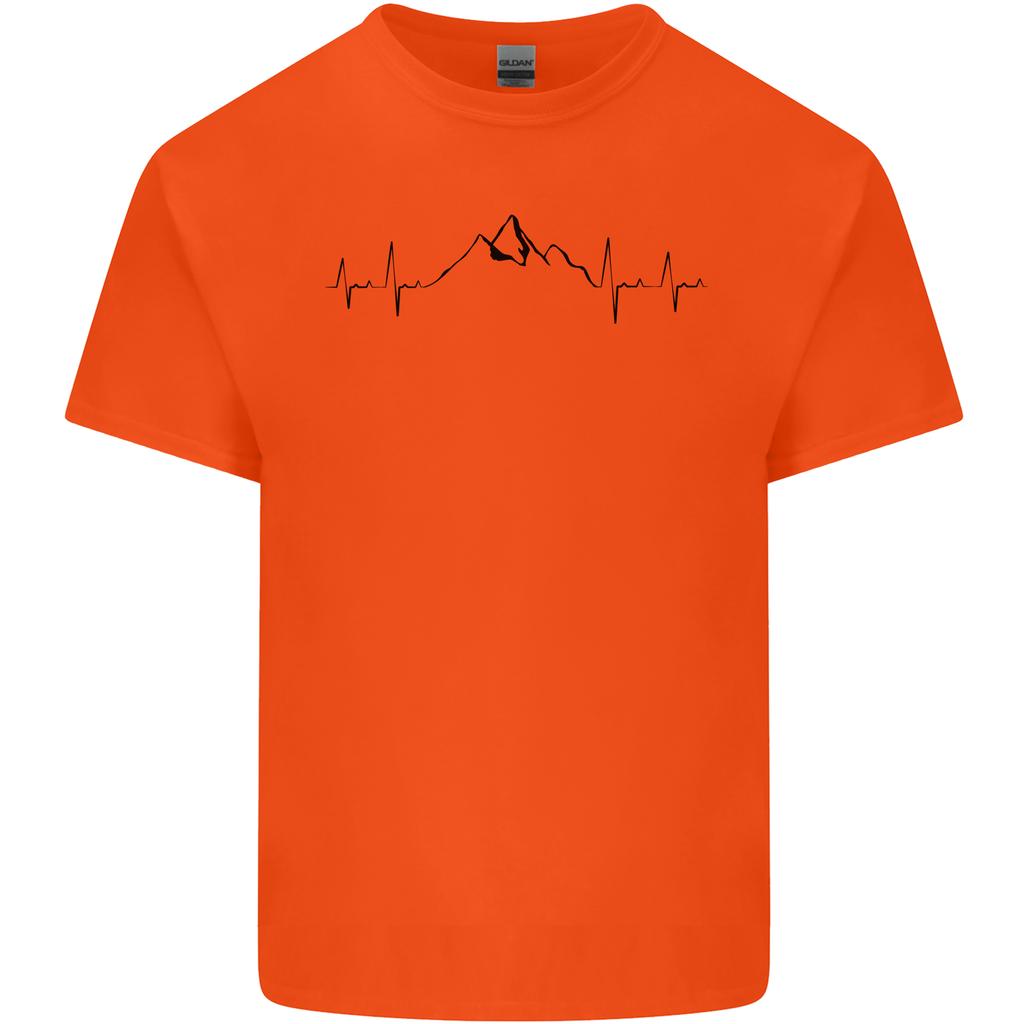 Mountain Ecg Hiking Trekking Climbing Pulse Unisexs Light Cotton Tshirt