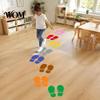 Rutschfeste Klassenzimmer-Bodenführungen 4 Bögen 8 Paare Kinderschuh-Aufkleber, Bunte Fußabdruck-Klebeschilder PVC-Stufe für Tanzstudio Kindergarten Treppen