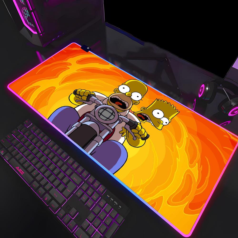 Cute Cartoon The S-Simpsons Mouse Pad Mousepad HD Printing Computer Gamers Locking Edge Non-slip RGB Mouse Pad XXL90x40cm Keybo