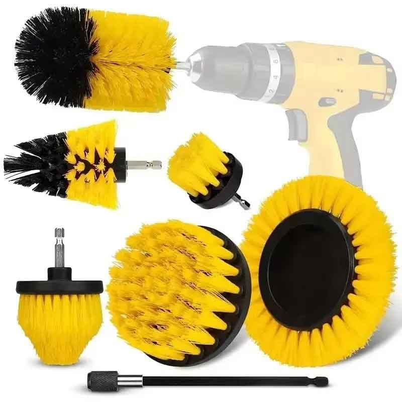 

zmart 7pcs Drill Brush Attachment Set Cleaning Tool Kit Floor Extension Pole Multi-purpose Car