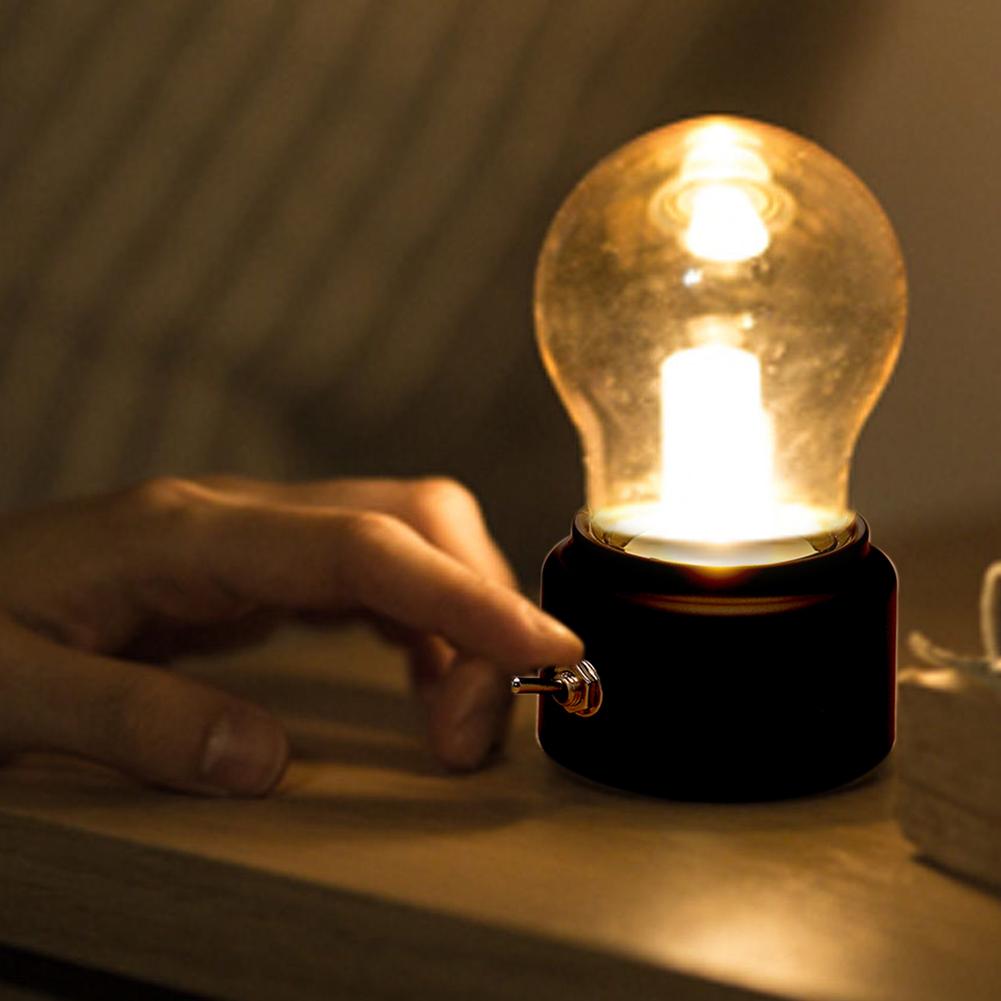   Retro LED Night Light USB Rechargeable Night Light Gold