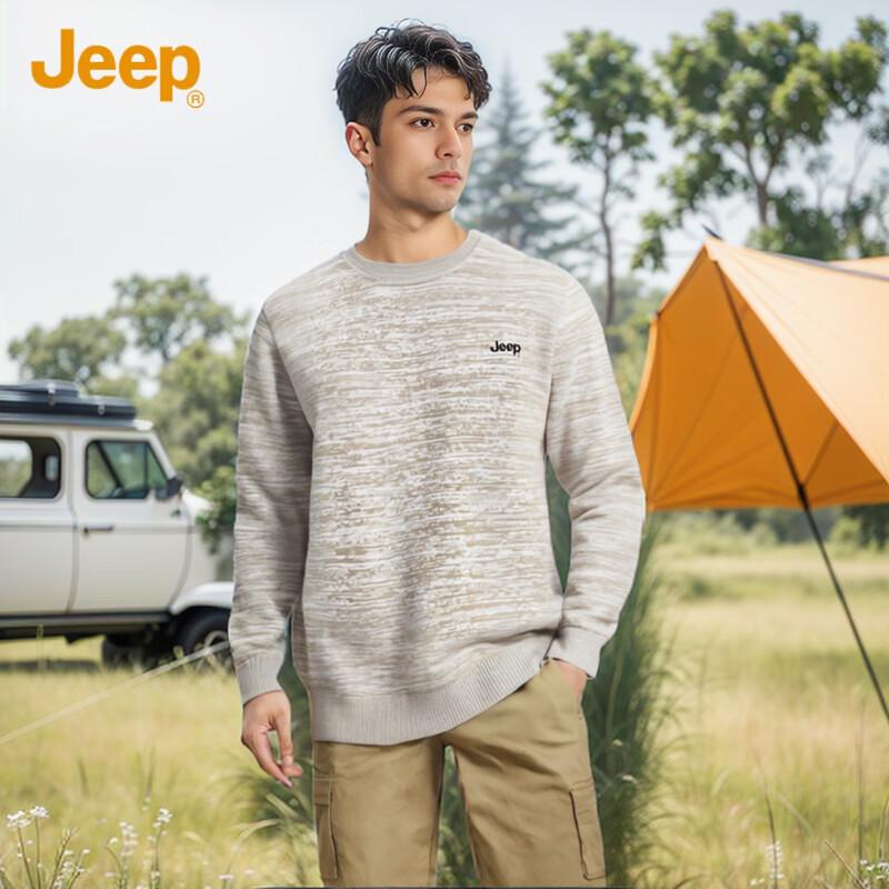 Jeep Men's Winter Round Neck Thermal Knit Sweater