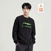 Li Ning Sweatshirts Unisex Black Crew Neck Moderate AWDVH37-1