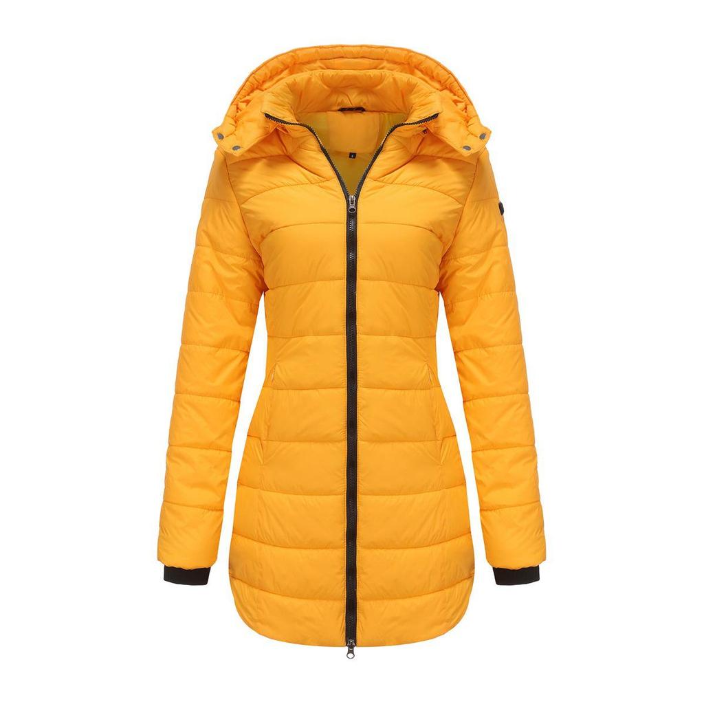 2023 Water-Repellent Cotton Parka with Detachable Hood and Long Sleeves - Warm Autumn/Winter Jacket for Women