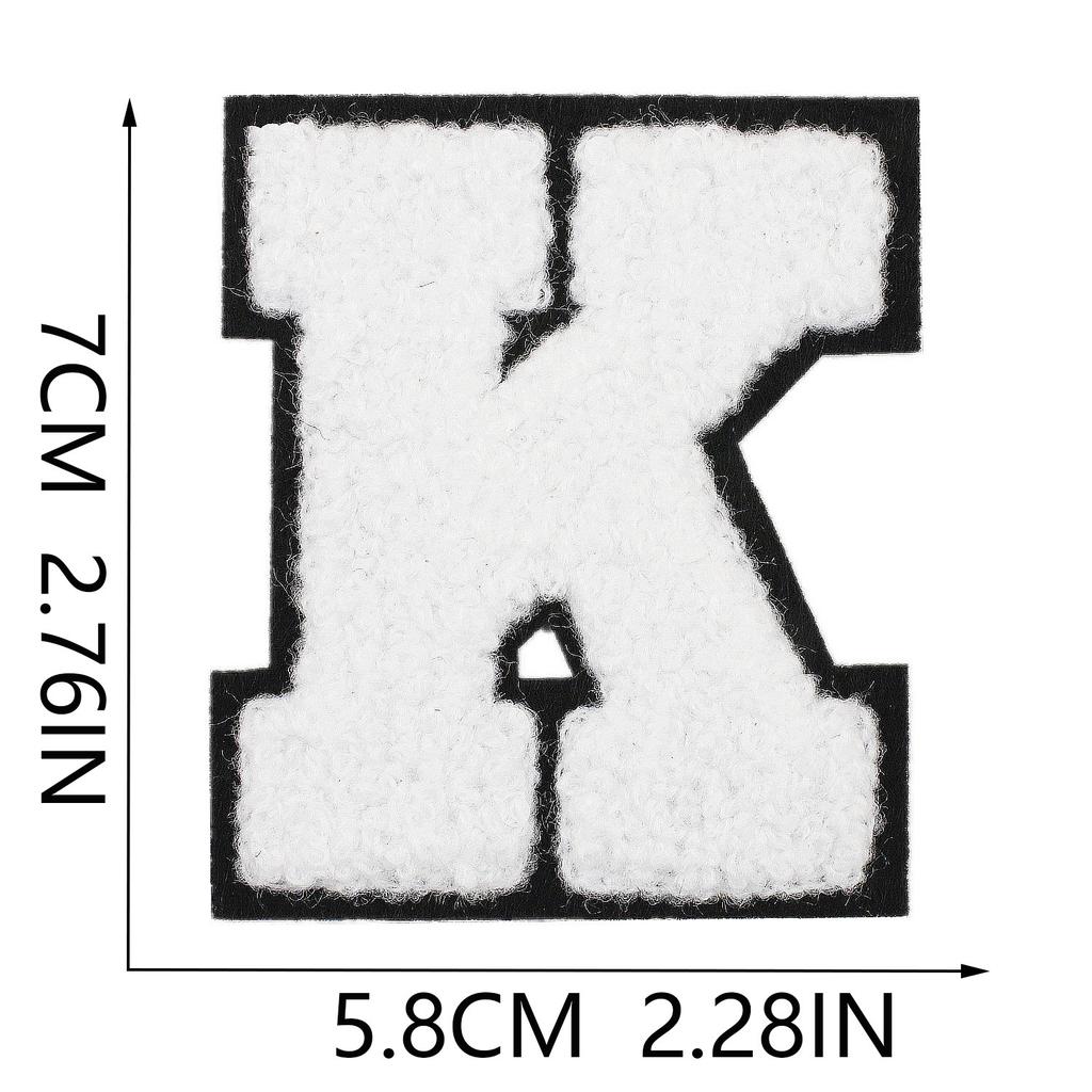 White 7Cm English Letter Embroidery Cloth Sticker Computer Embroidery Label Clothing Accessories Decorative Embroidery Sticker Ironing Stamp