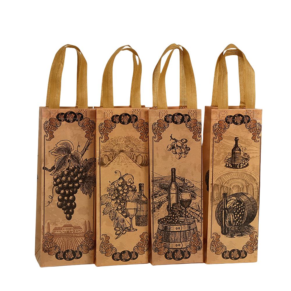 StoBag Wine Bottle Bags Gift Wrapping Bags Vintage Style Luxury Designer Bags Non Woven Packaging Bags for Sweets Party Favor
