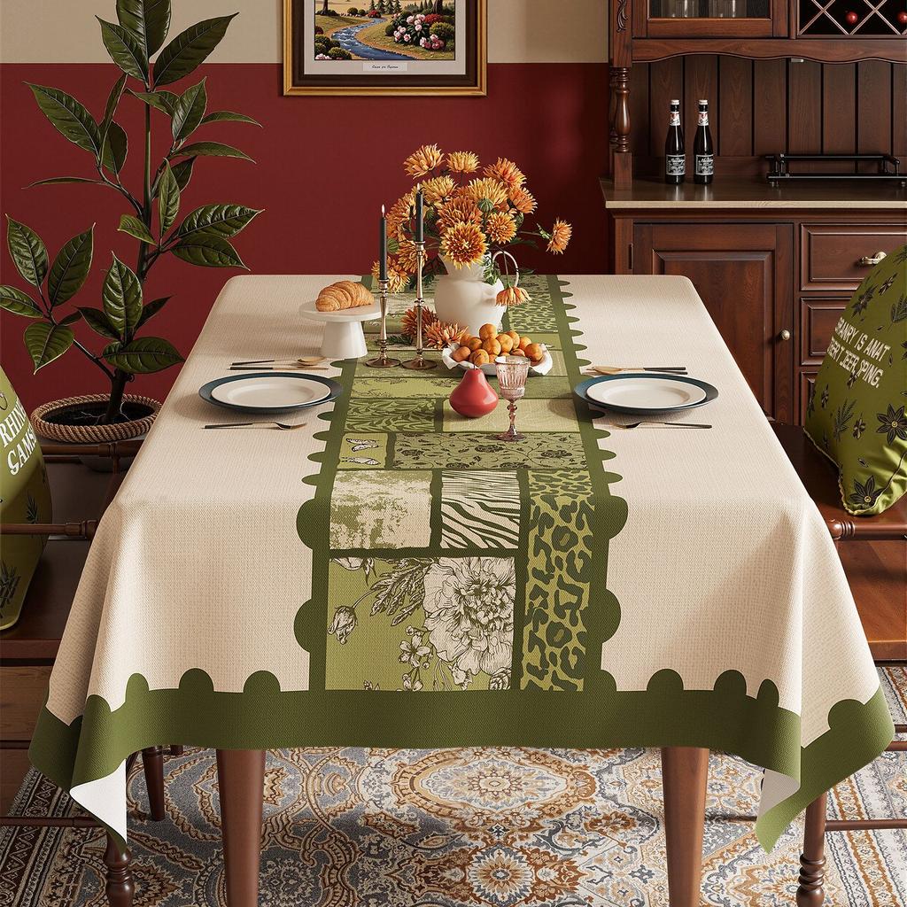 Affordable Luxury Tablecloth: Waterproof, Oil-Resistant, and Wash-Free Dining Tablecloth; Rustic Vintage Coffee Tablecloth