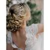 SWEETV Gold Wedding Hair Clip Comb Handmade Bridal Hair Accessories for Women Wedding