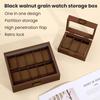 Wooden Watch Display Case Dustproof Glass Lid 4 Slot Compact Watch Storage Box for Women Small Wristwatch Jewelry Storage
