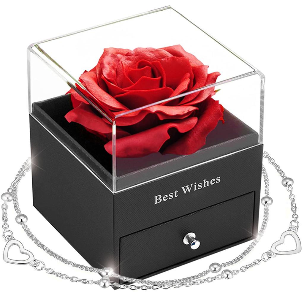 Bracelet for Soap Flower Silver 925 Popular Pure Artificial Dried Rose Message Card Wedding Popular White Female Retirement White Day Return Entrance