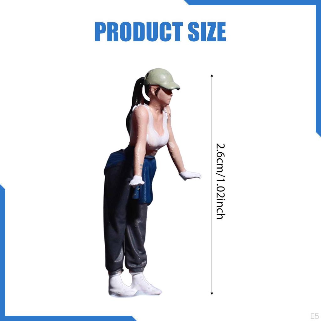 1/64 Miniature Female Figure Repair Diorama Resin for Photography Props