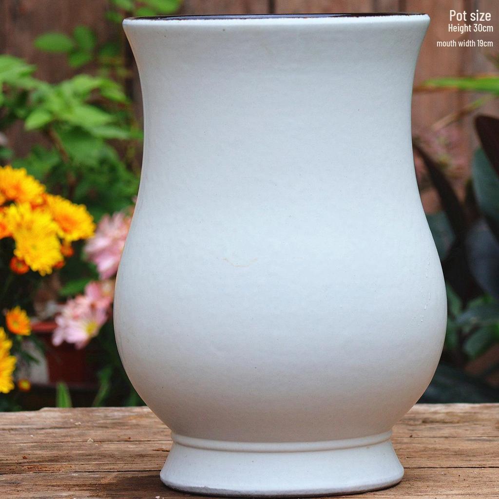 Handmade Large Ceramic Pot for Succulents & Orchids - Breathable, Coarse Pottery Bonsai Planter