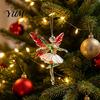 Hanging Ornaments for Trees 2Pcs Glitter Ballet Girl Keychain, 2D Acrylic Pendant Bag Backpack, Sparkling Durable Crafts Dancer Car Rearview