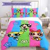 3pcs Powerpuff3 Design Cover Set - HD Printed Bedding with 1 Cover and 2 Pillowcases - Perfect for Home and Dorm Decor