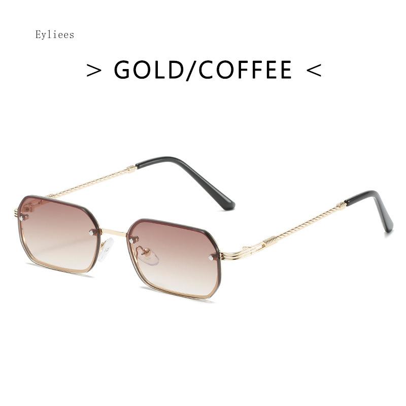 Small Square Rimless Sunglasses Women Trending Black Sun Glasses For Female Vintage Eyewear UV400