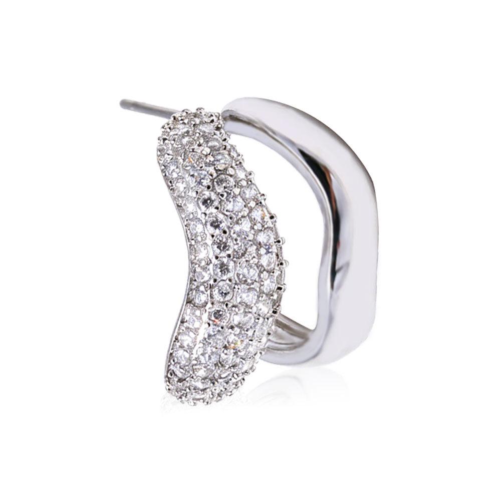 Elegant Round Earrings: Brass with Gold Electroplate & Zircon Inlay for a Versatile, Fashionable Style