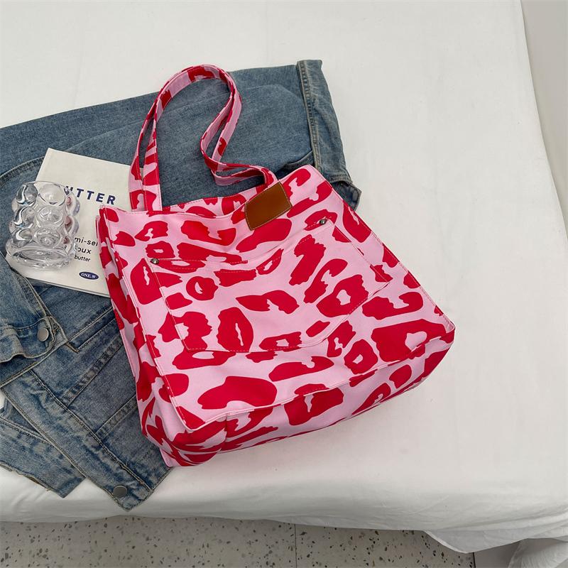 Geantă Tote Leopard Geantă de capacitate mare Geantă Shopper de umăr pentru femei