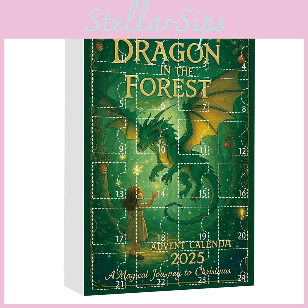 Dračí sváteční adventní box s 24 akrylovými zvířátky pro vánoční oslavy