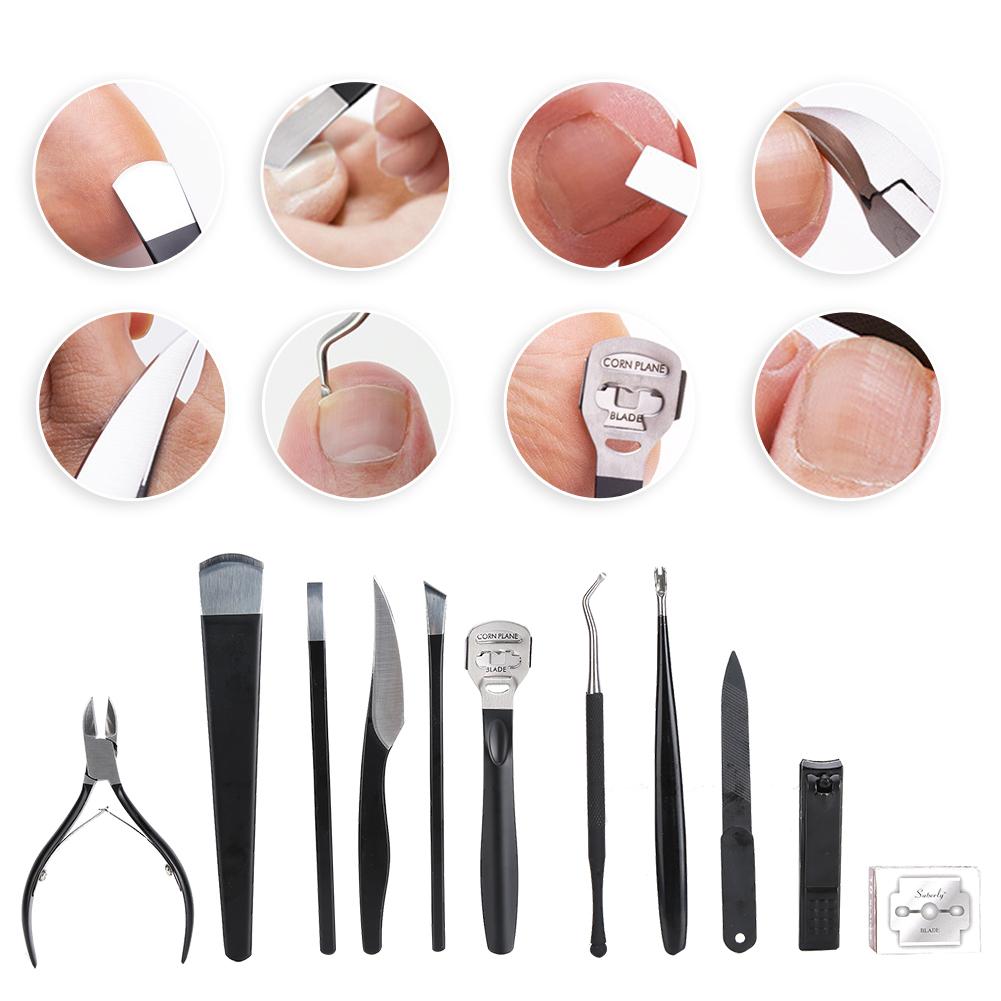 11pcs / set Pedicure Knife Kit Stainless Steel Toenail Knives Dead Skin Remover Set