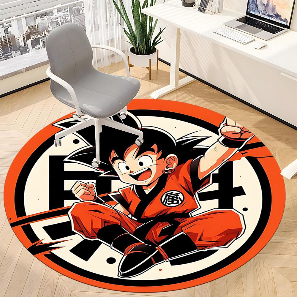1pcGoku Saiyan Office Round Area Rug, Indoor Mat Suitable For Office,Bedroom Living Room Home Decor, Room Deco a0928177