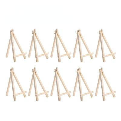 10 Pièces Bois Mini Chevalet Cadre Triangle Mariage Support de Carte de Table Présentoir Fournitures d'Artiste Peinture Artisanale pour Enfants