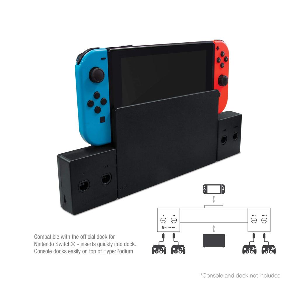 Hyperkin HyperPodium Controller Base for Nintendo Connects Up To Four GameCube Controllers 4-Port Switch®,