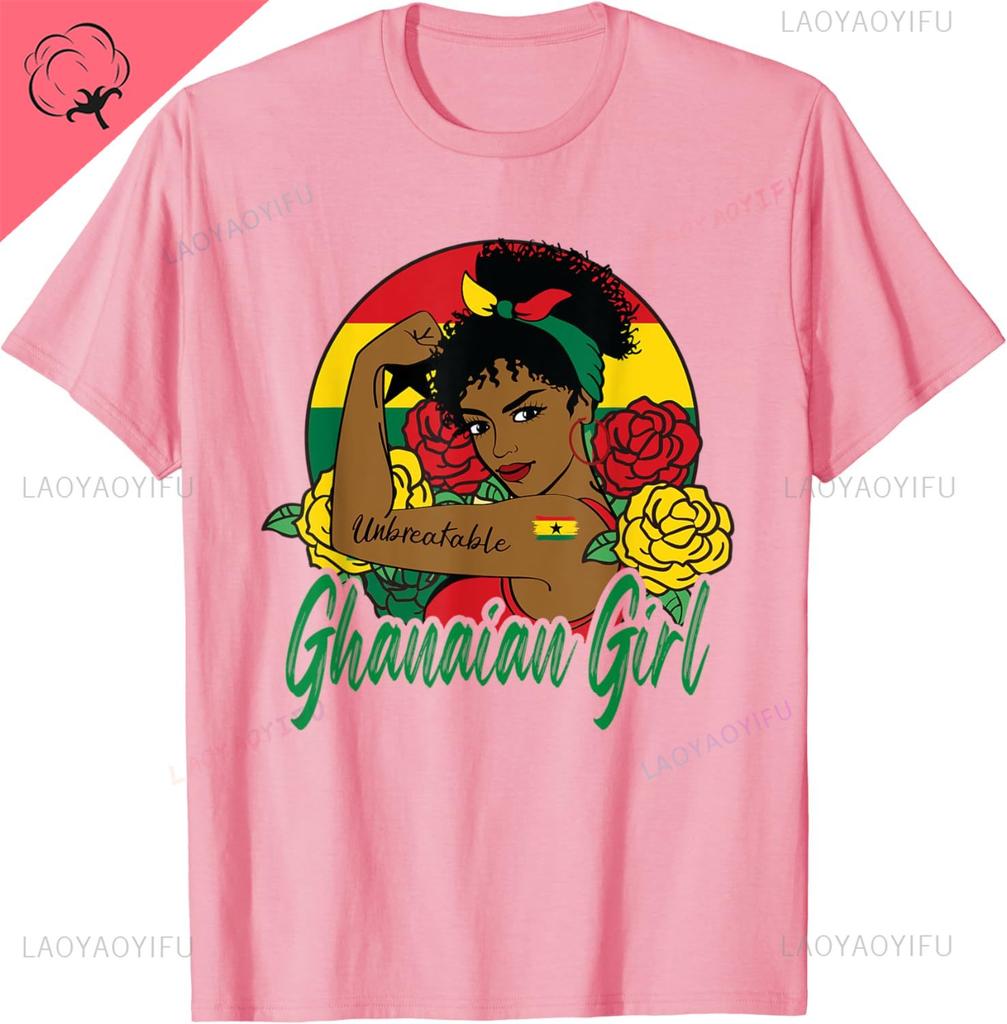 Ghanaian Girl Ghana Woman Ghanaians Flag T-Shirt Flag T Shirts Summer Graphic Cotton Streetwear Birthday Gifts Tee Mens Clothing