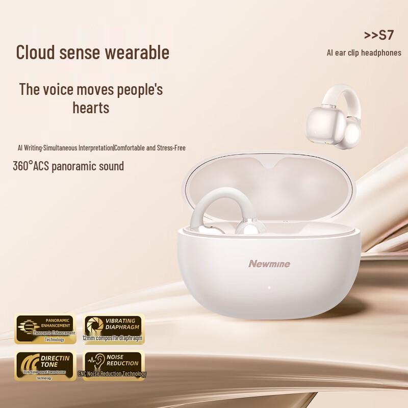 Newman S7 Clip-Ear OWS Bluetooth AI Translation Earbuds