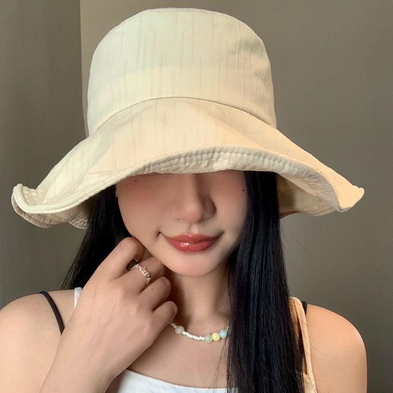 Bow bucket hat women's summer outdoor outing big brim sun protection sun hat foldable sun hat