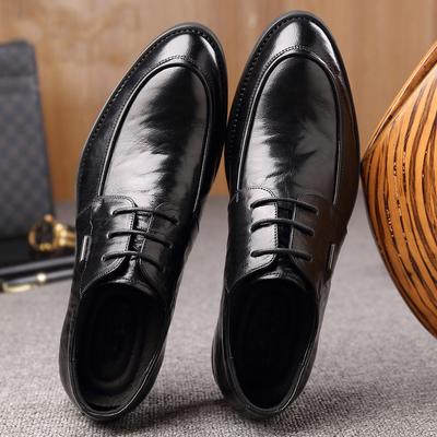 Fashion Genuine Leather Breathable Men's Shoes Men's Business Dress Derby Shoes British Trend Soft Top Sheepskin Casual Leather Shoes