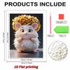 5D DIY Frameless Pearl Painting Hamster and Flowers Pattern Painting Kit Suitable for Home Living Room Bedroom and Other Wall Decoration Art Paintings