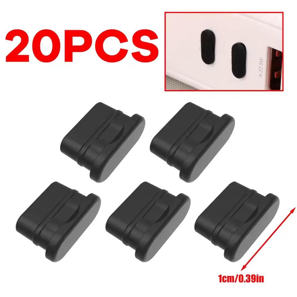 Type C Dustplugs USB-C Dust Cover Soft Silicone Type-C Charging Port Protector Protective Anti-dust Caps for IPhone Samsung