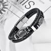 New Stainless Steel Leather Rope Bracelet Viking Series Woven Leather Hip-hop Men's Bracelet Bracelet Bracelet