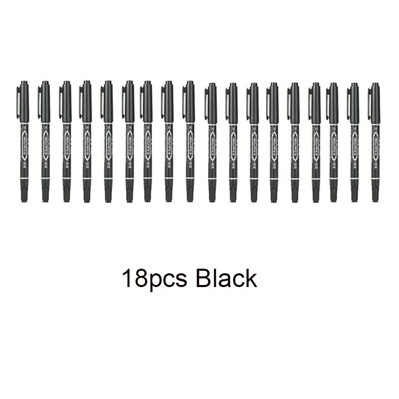 Dual Tip Permanent Markers, Oil-Based (Waterproof) - Fine & Broad Tips for Art Outlining, Sketching, Writing on Multiple Surfaces
