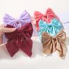 RAINBOW BOWS 4.9inch Bowknot Hair Clip for Womens Sweet Ponytail Hairgripes Girls Solid Color Satin Butterfly Dress Barrettes