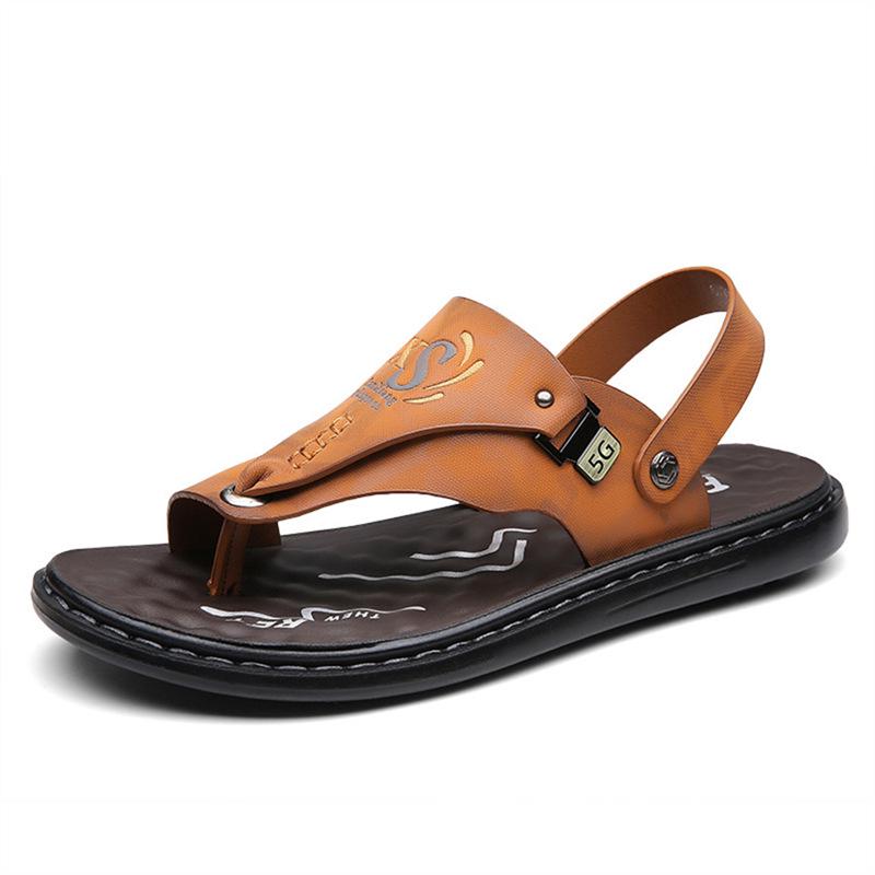 2025 Men s Dual-Purpose Trendy Outdoor  Driving Sandals - Versatile Casual Beach Wear 48 светло-коричневого